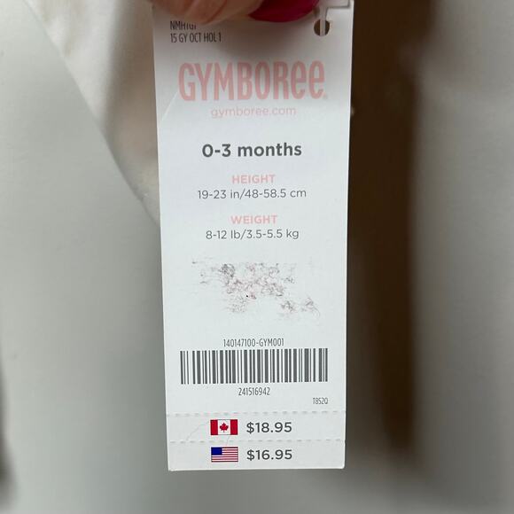 Gymboree Candy Cane Long Sleeve Bodysuit Size 0-3 Mon. NEW Christmas Holiday - Picture 8 of 10